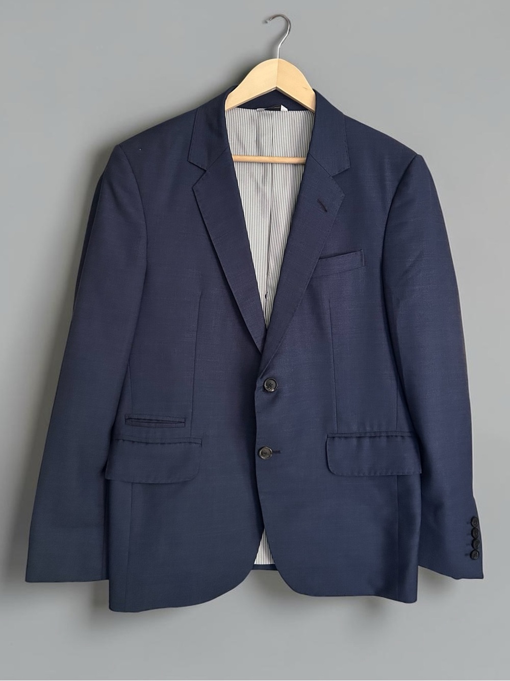 Brooklyn Tailors Blue BKT50 Tailored Reda Super 130s Wool Blazer Jacket Sz 40